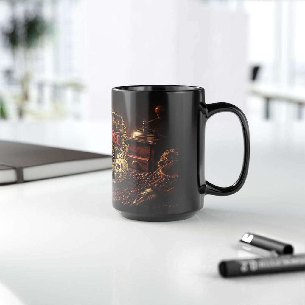 Live Free Coffee Black Mug — Vintage Roaster Coffee Lover Gift (11oz & 15oz)