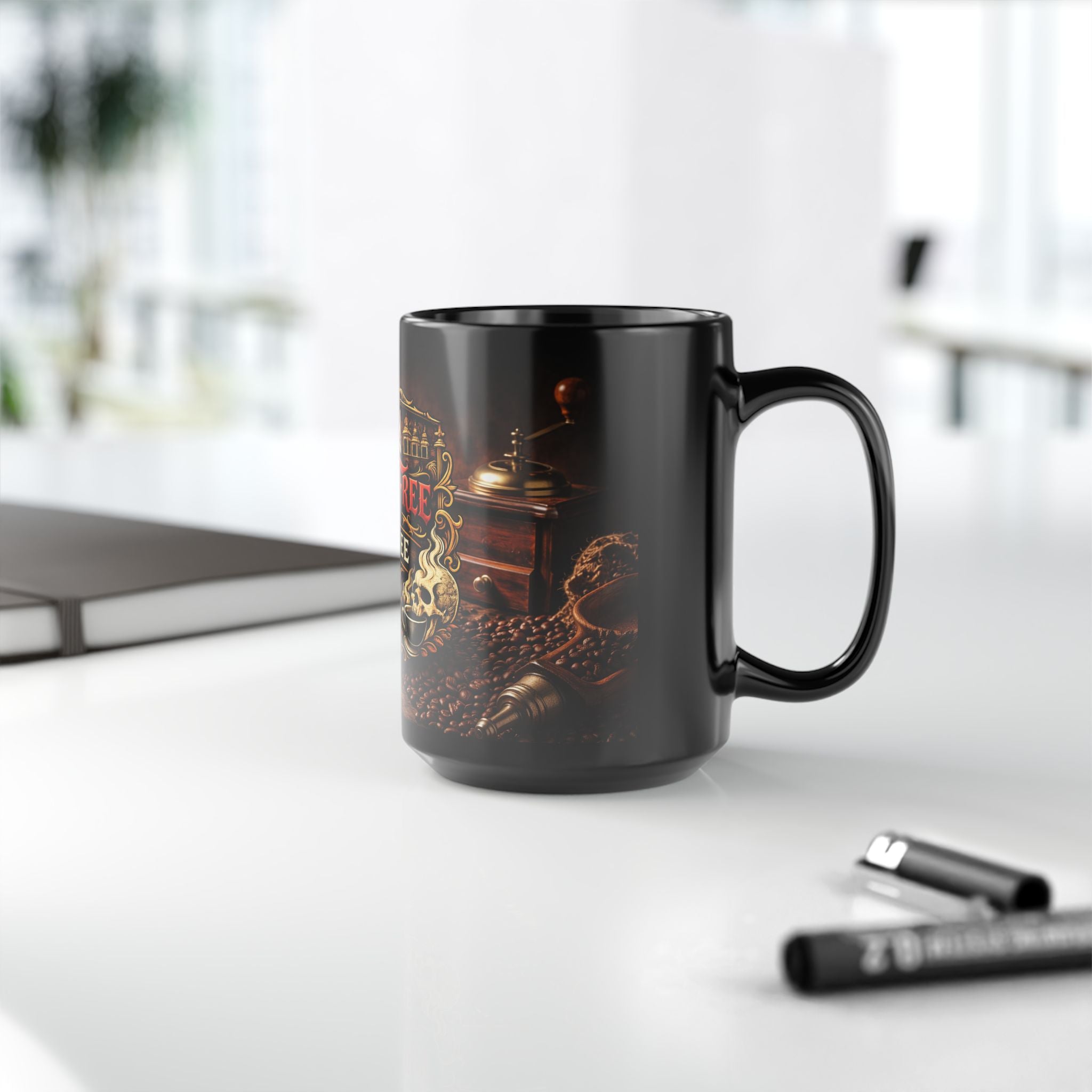 Live Free Coffee Black Mug — Vintage Roaster Coffee Lover Gift (11oz & 15oz)