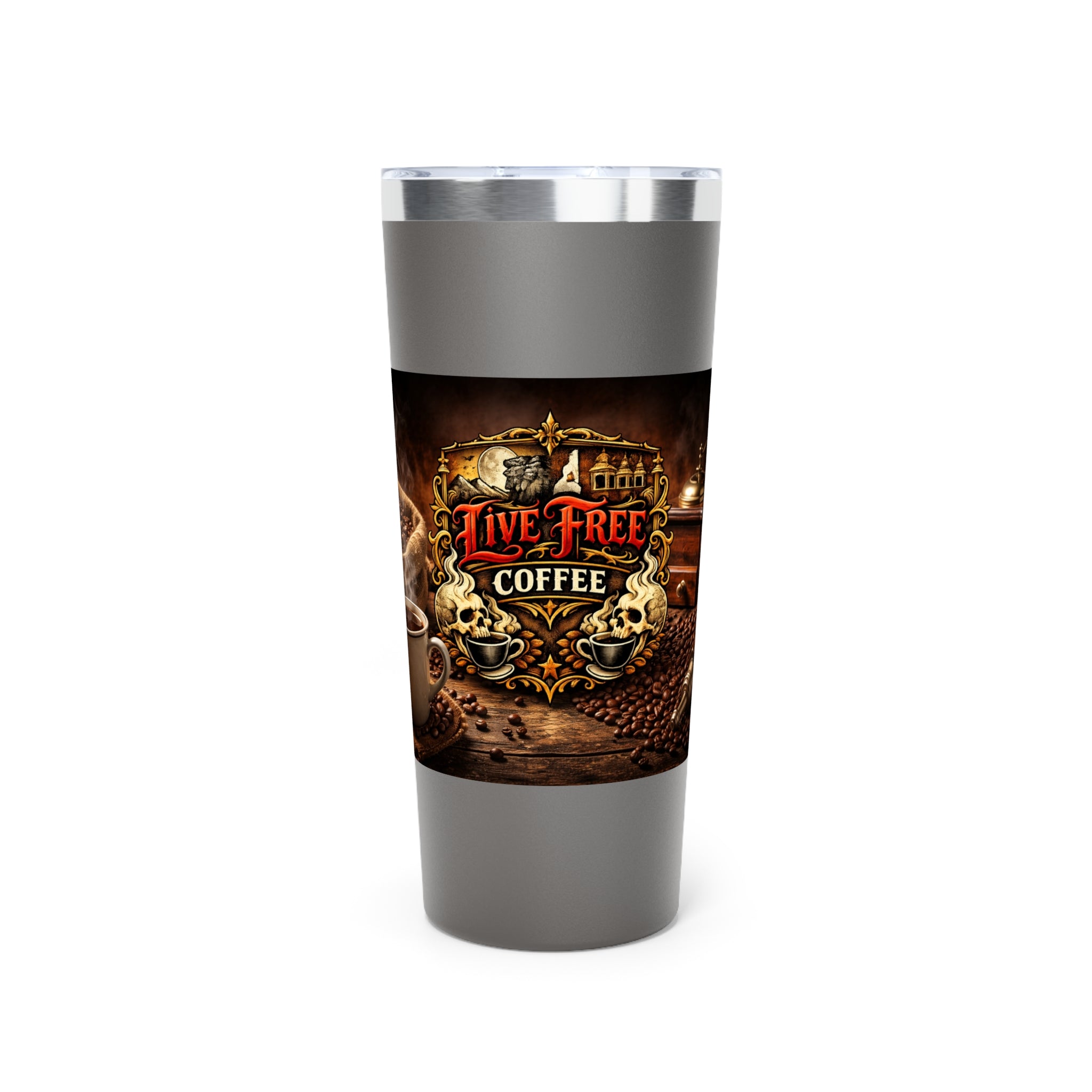Live Free Coffee 22oz Vacuum Tumbler