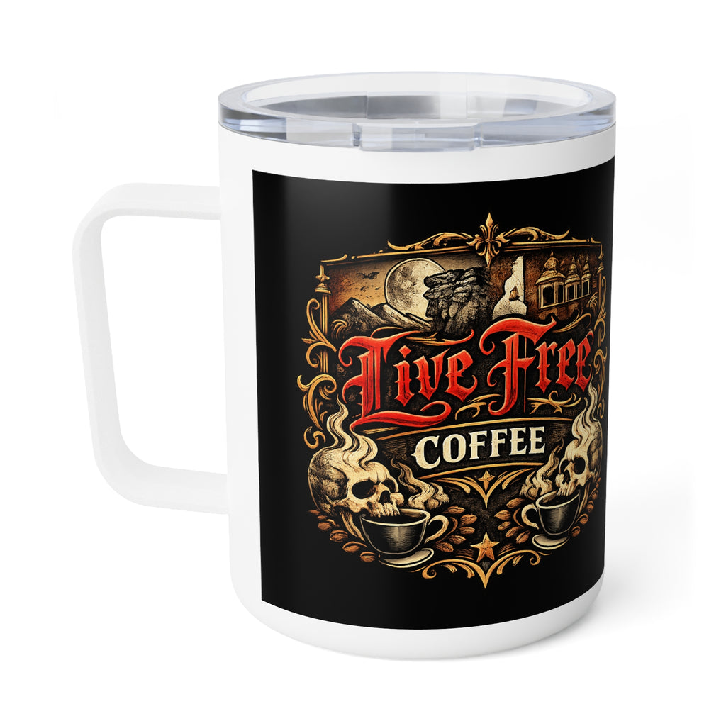 Live Free Coffee 10oz Insulated Travel Mug