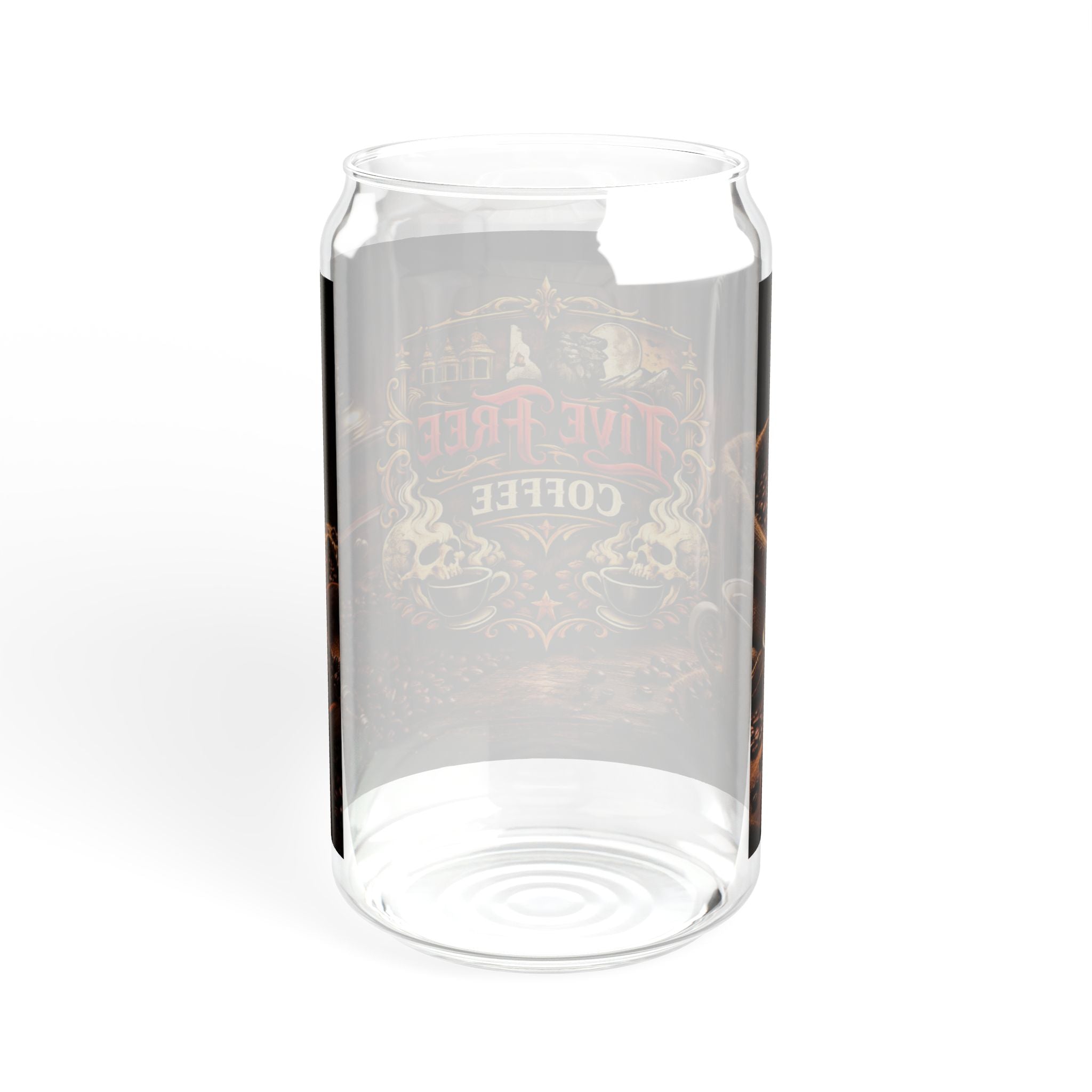 Live Free Coffee 16oz Glass Sipper with Bamboo Lid