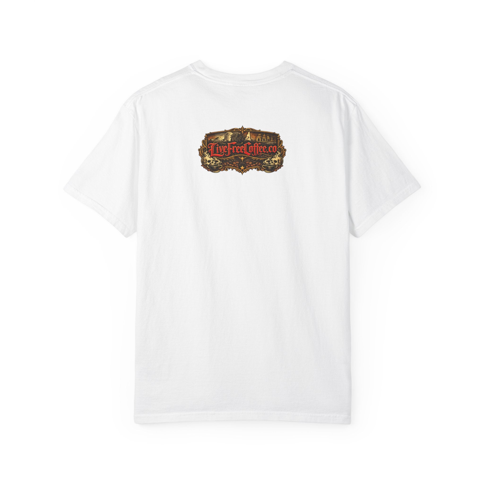 Live Free Coffee T‑Shirt — Vintage Coffee Shop Graphic Tee