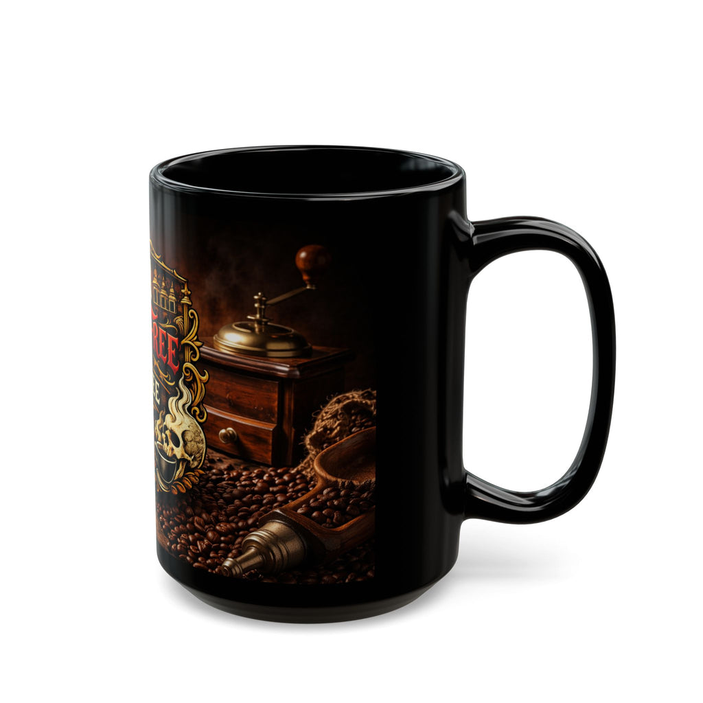 Live Free Coffee Black Mug — Vintage Roaster Coffee Lover Gift (11oz & 15oz)
