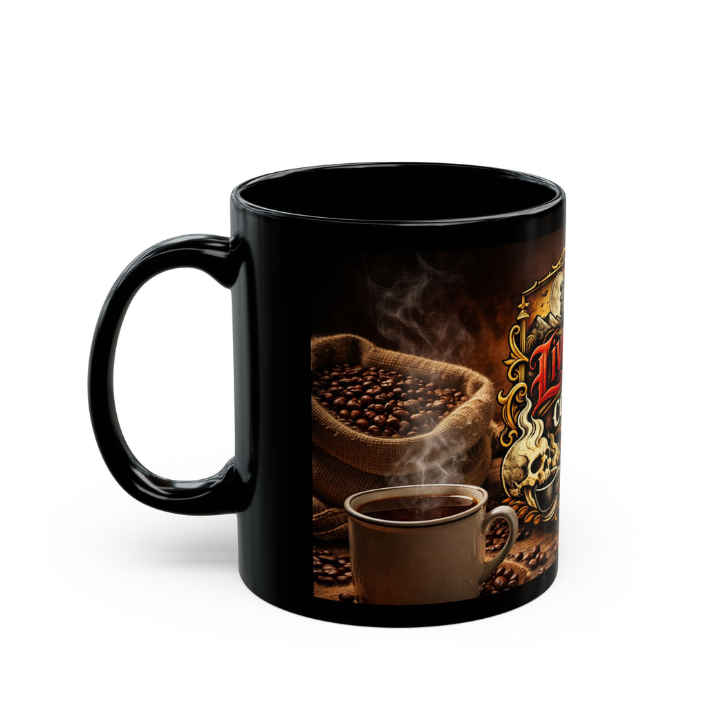 Live Free Coffee Black Mug — Vintage Roaster Coffee Lover Gift (11oz & 15oz)