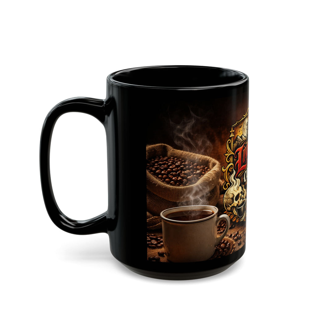 Live Free Coffee Black Mug — Vintage Roaster Coffee Lover Gift (11oz & 15oz)