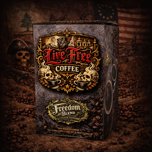 Box of Freedom Pods medium roast coffee pods, K-Cup compatible