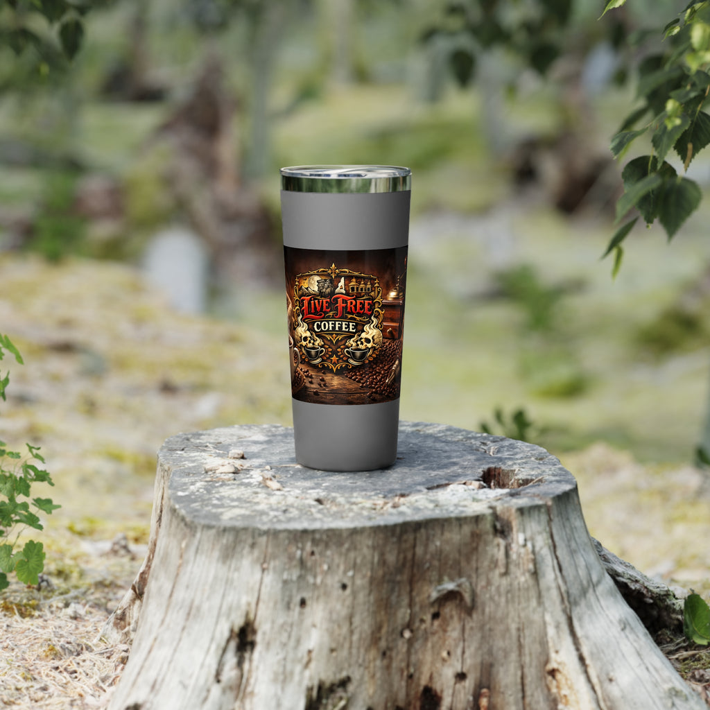 Gray Live Free Coffee Vacuum tumbler 22oz